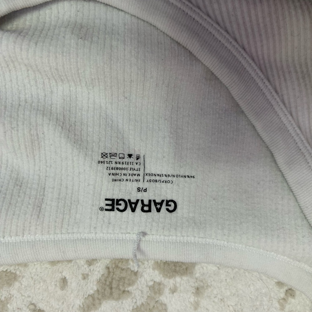 Garage Ivory Ribbed Knit Top